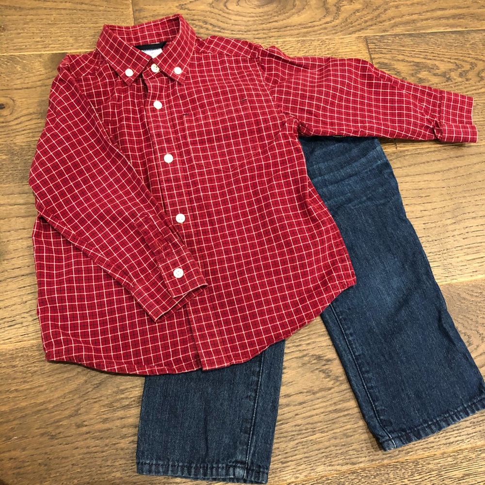 🐸 BUTTON DOWN + GAP JEAN SET